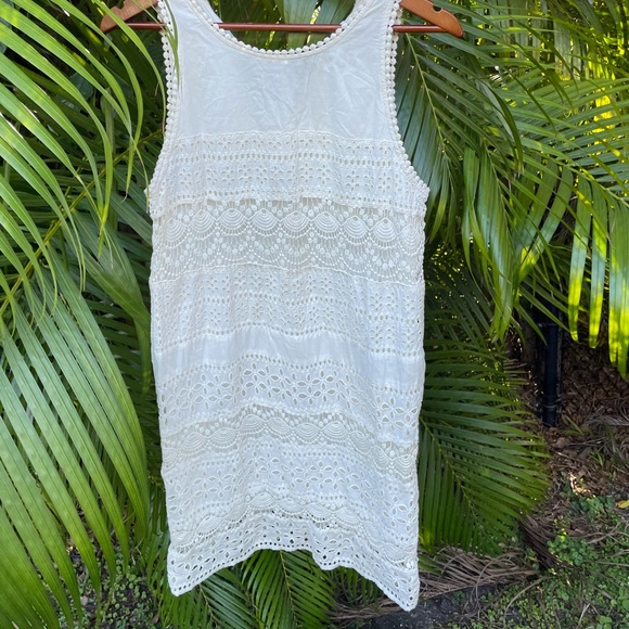 JOIE Off White Crochet Short Casual Dress Sz Small - Picture 3 of 5